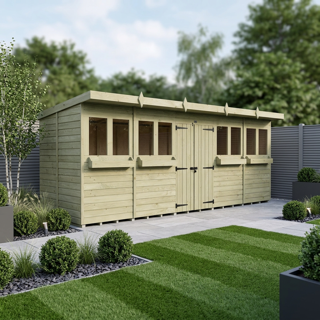 20 x 6 Pent Summer Shed