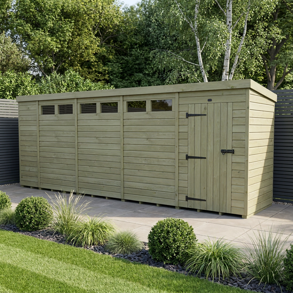 19 x 4 Security Pent Shed