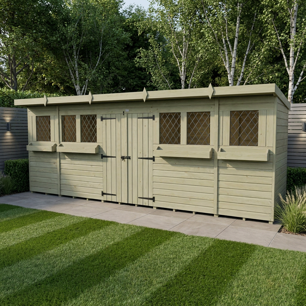 18 x 4 Pent Summer Shed