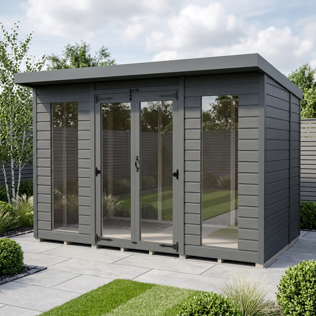 10x5 Composite Pent Full Height Summer House