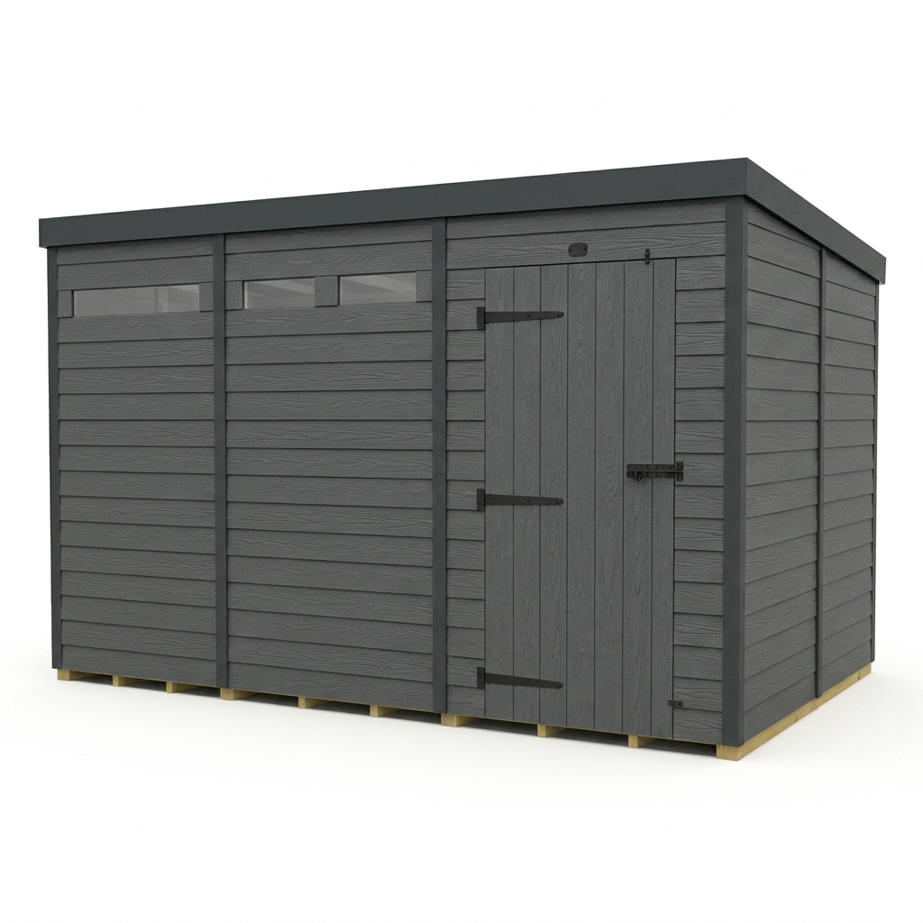 13x10 Composite Pent Security Shed