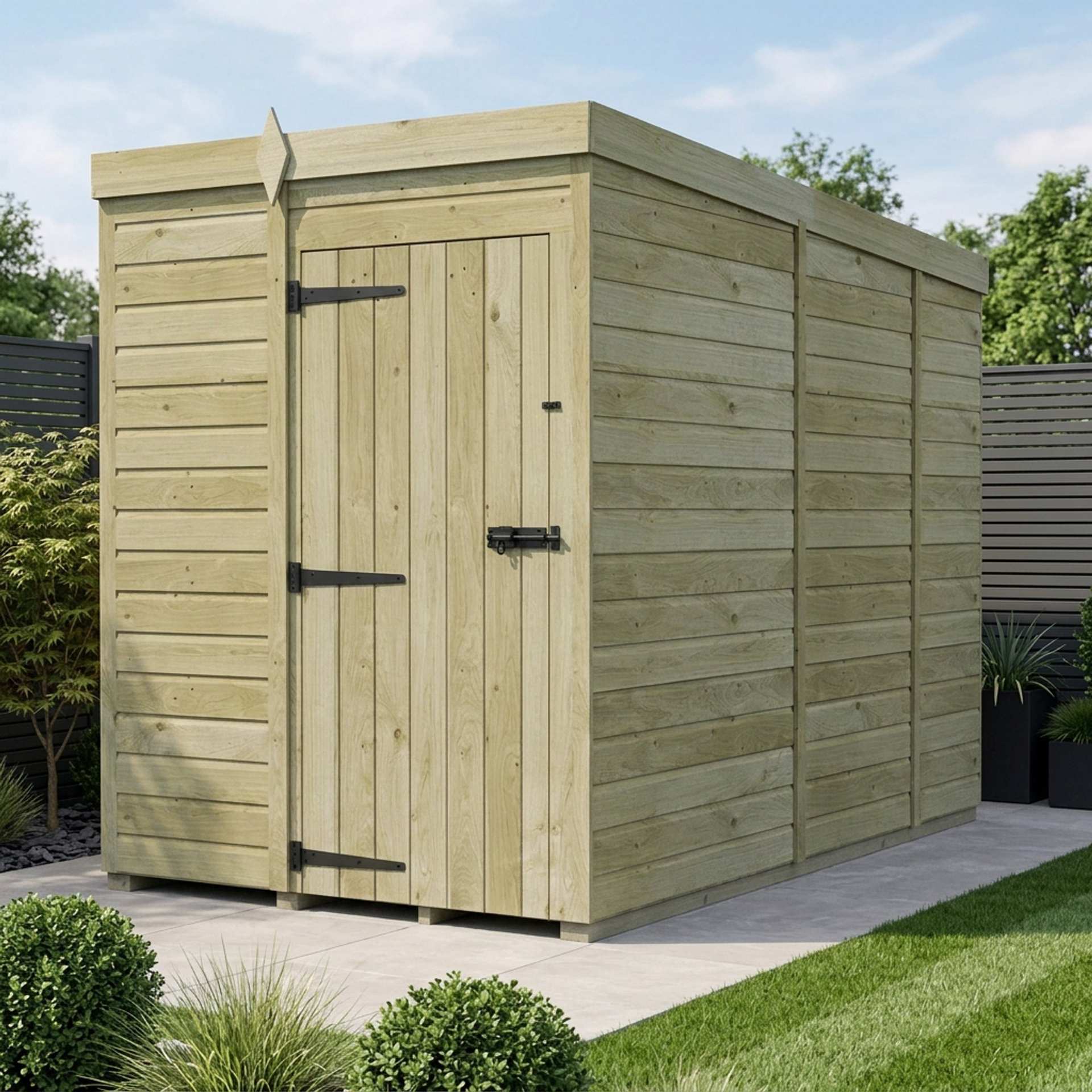 5 x 9 Pent Shed (Single Door, No Windows)