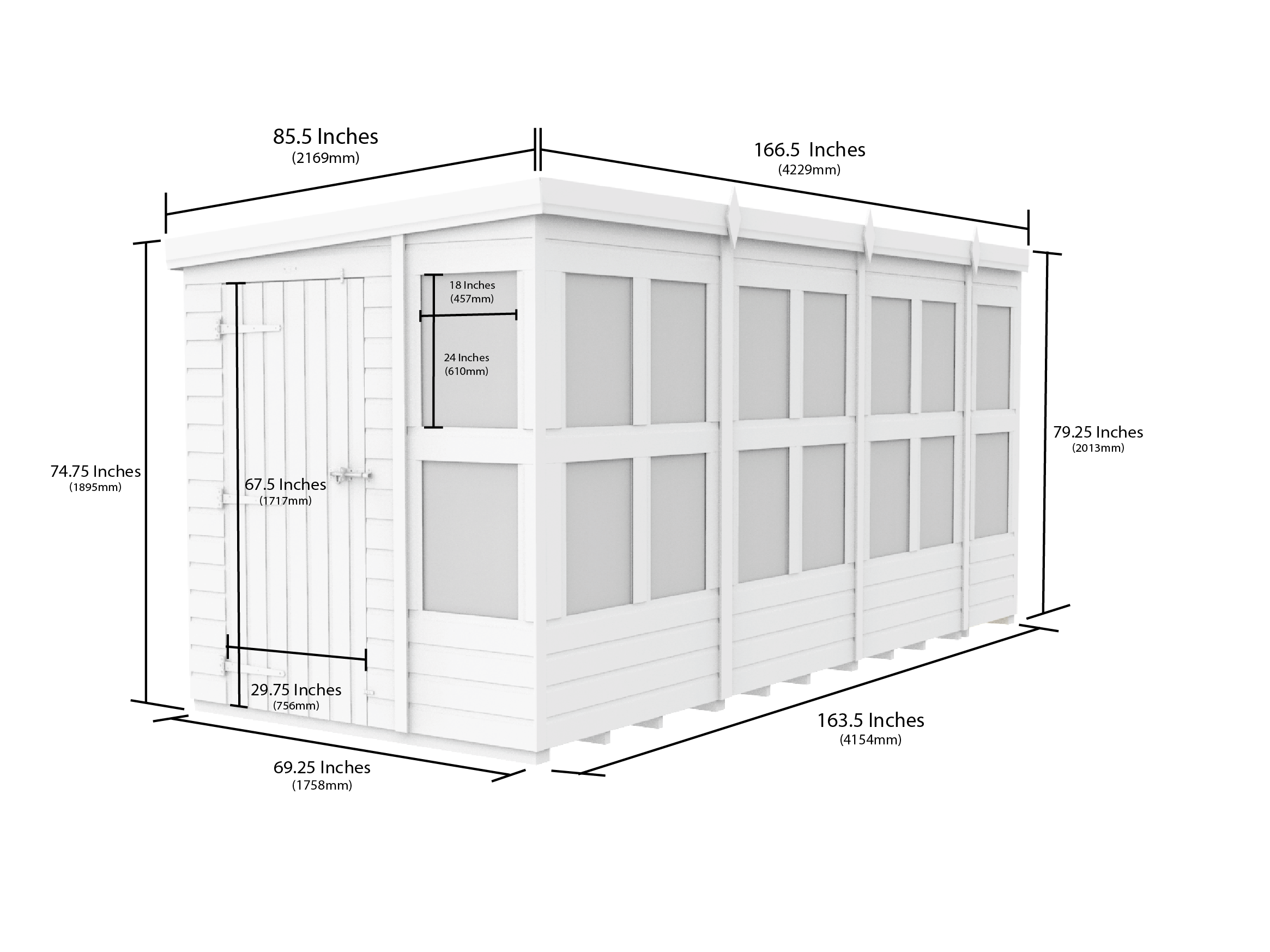 6 x 14 Pent Potting Shed