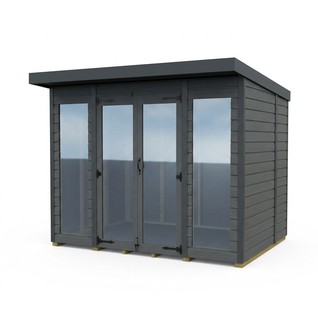 6x7 Composite Pent Full Height Summer House