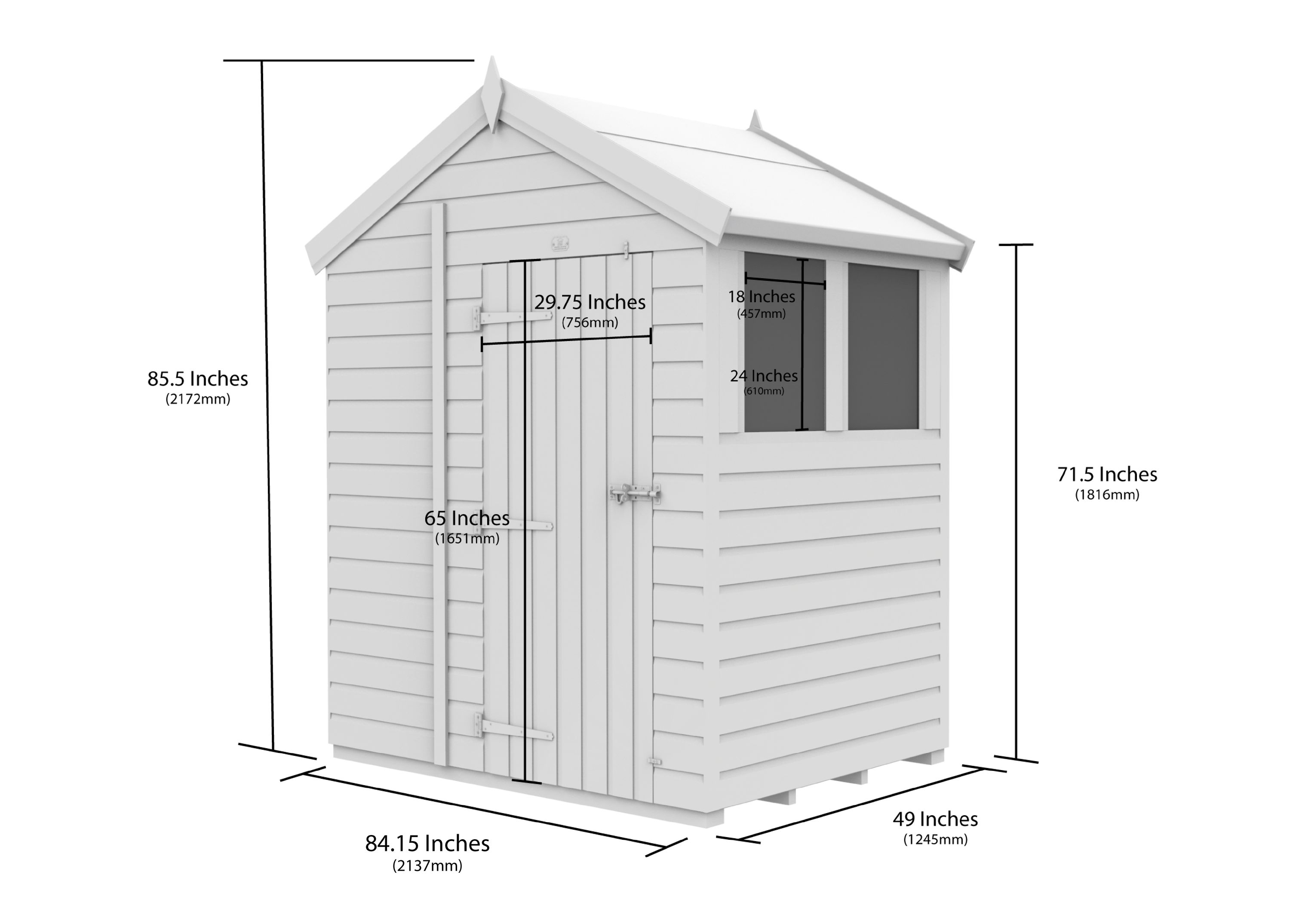 7 x 4 Apex Security Shed