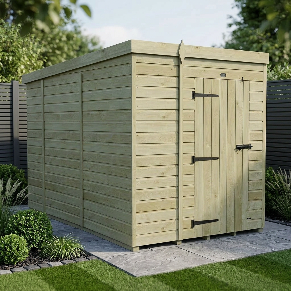 6 x 10 Pent Shed (Single Door, No Windows)
