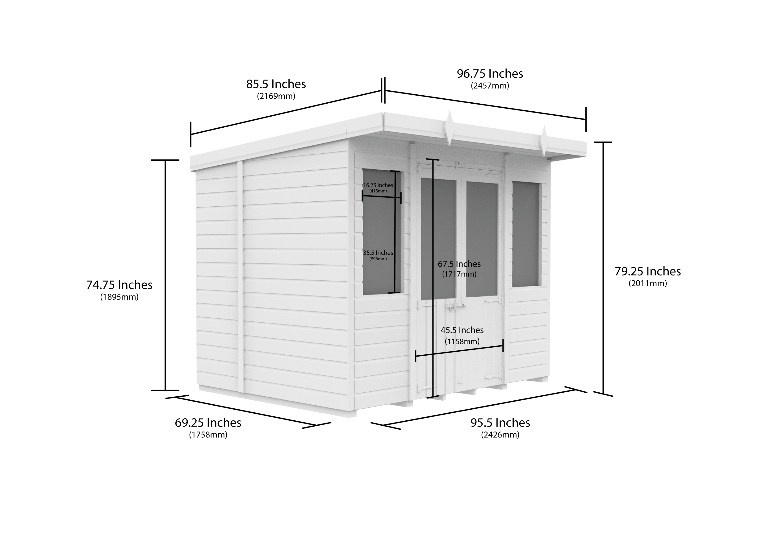8 x 6 Pent Summer House