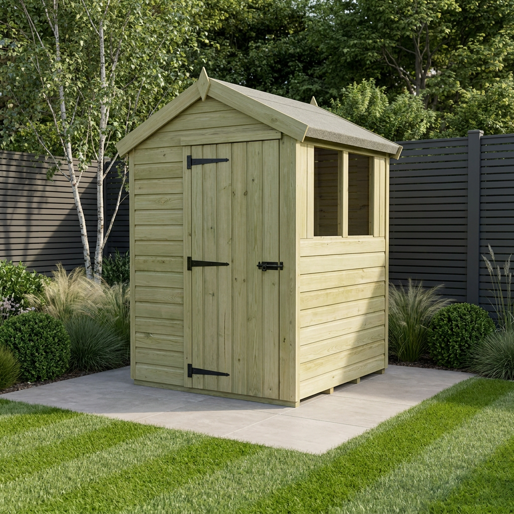 5 x 4 Apex Shed (Single Door, With Windows)