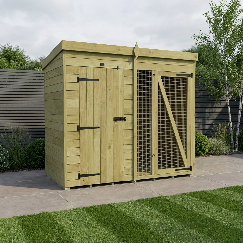 8 x 4 Dog Kennel And Run (Full Height)