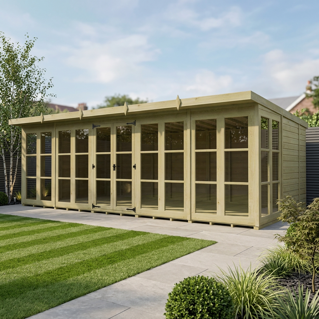 20 x 10 Georgian Window Pent Summer House