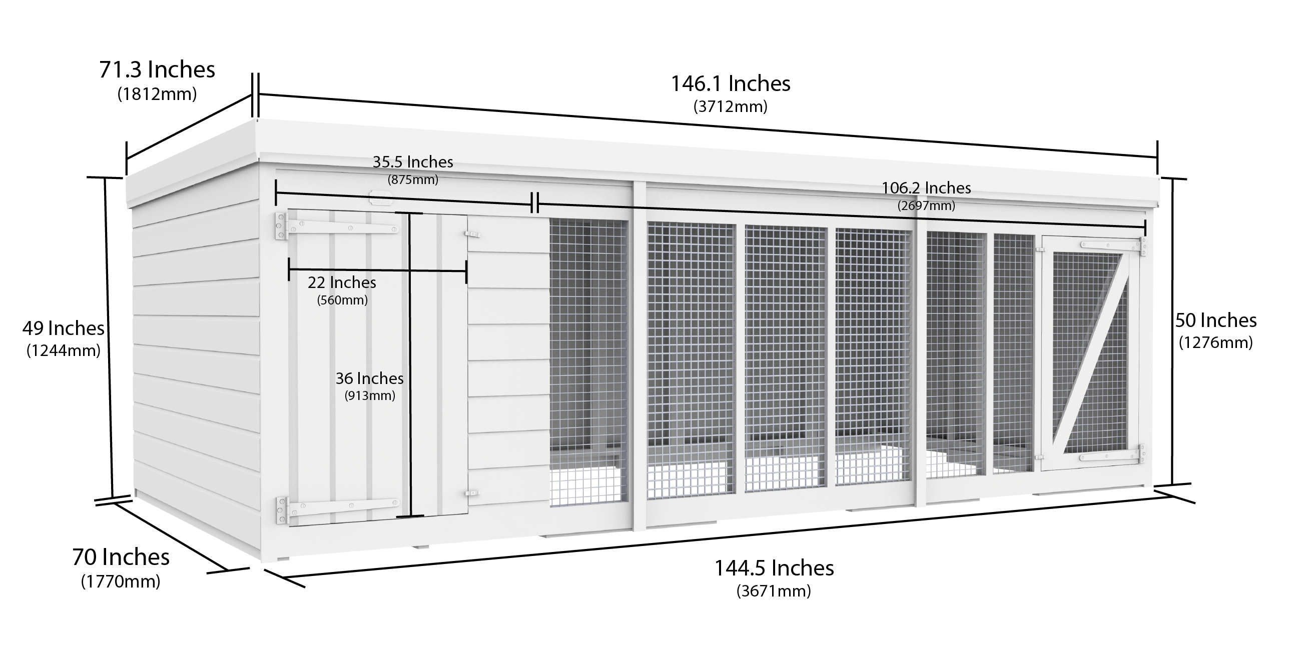 12 x 6 Dog Kennel And Run