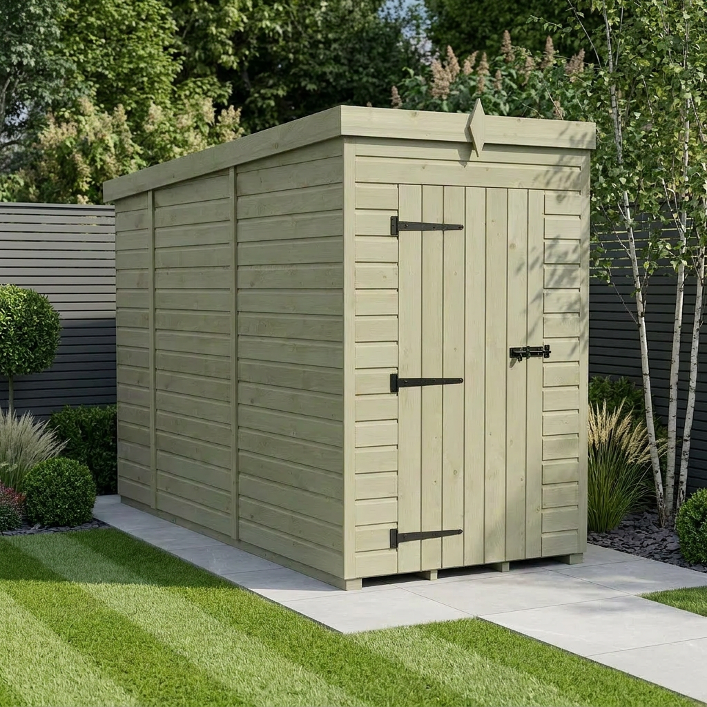 4 x 10 Pent Shed (Single Door, No Windows)