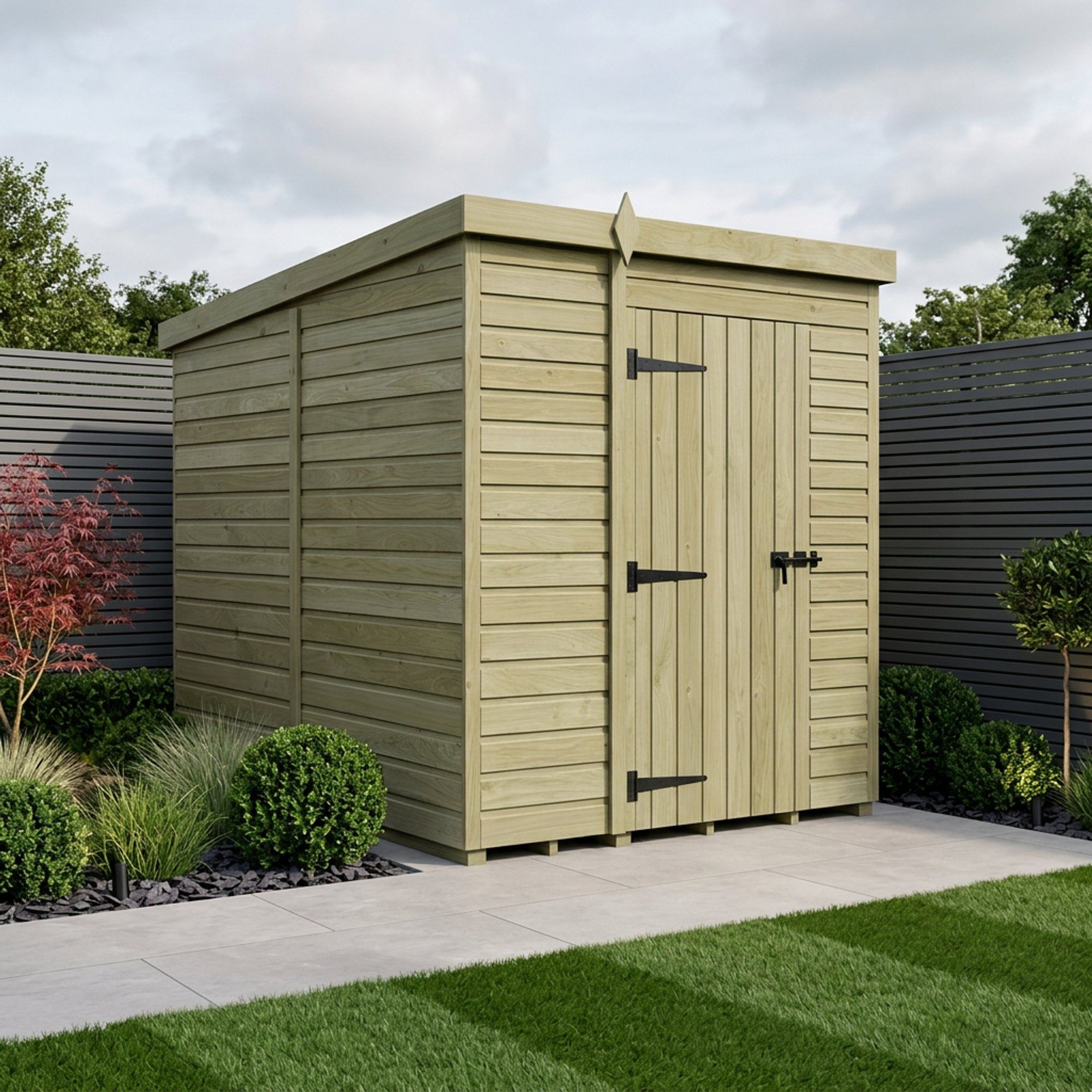 5 x 8 Pent Shed (Single Door, No Windows)