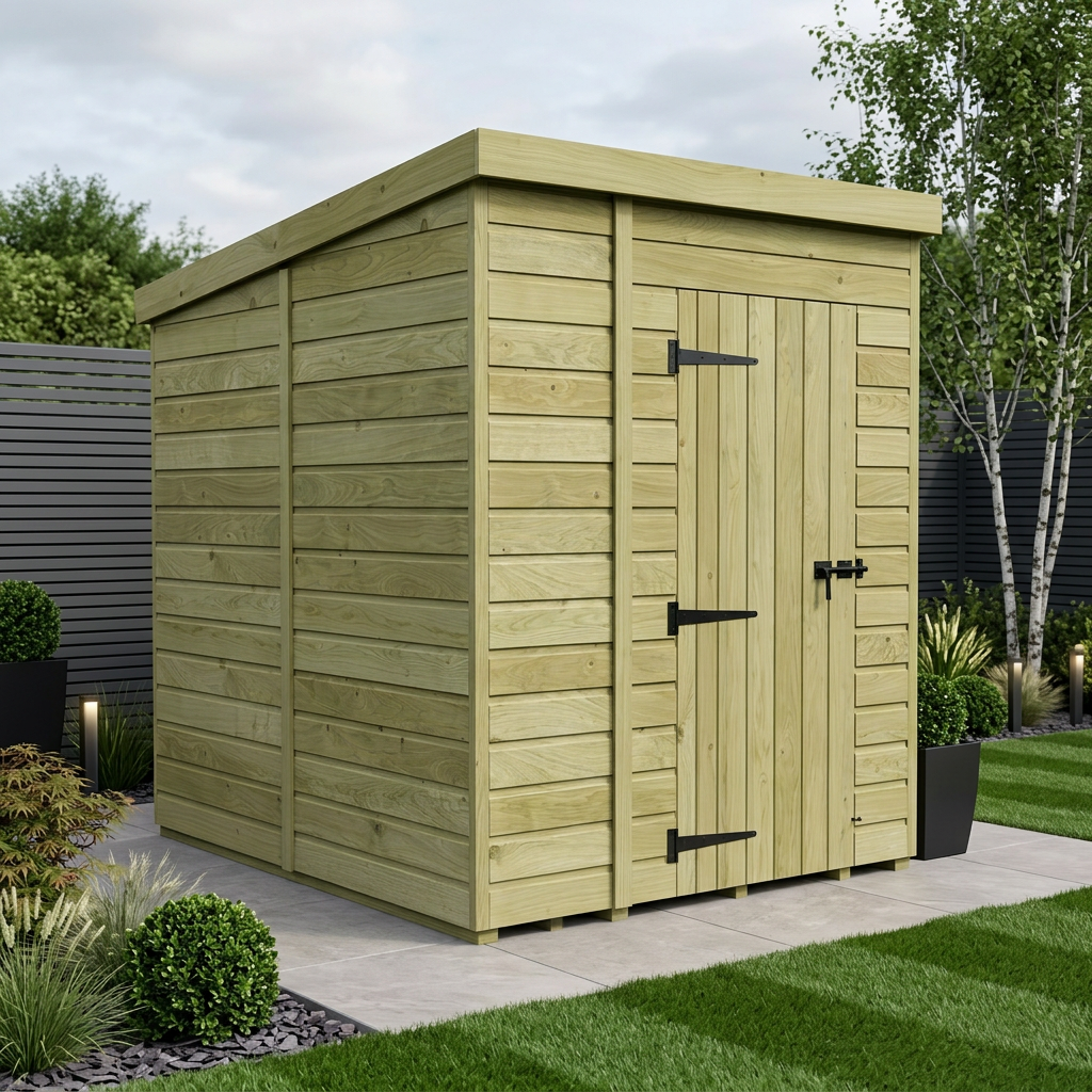 5 x 8 Pent Shed (Single Door, No Windows)