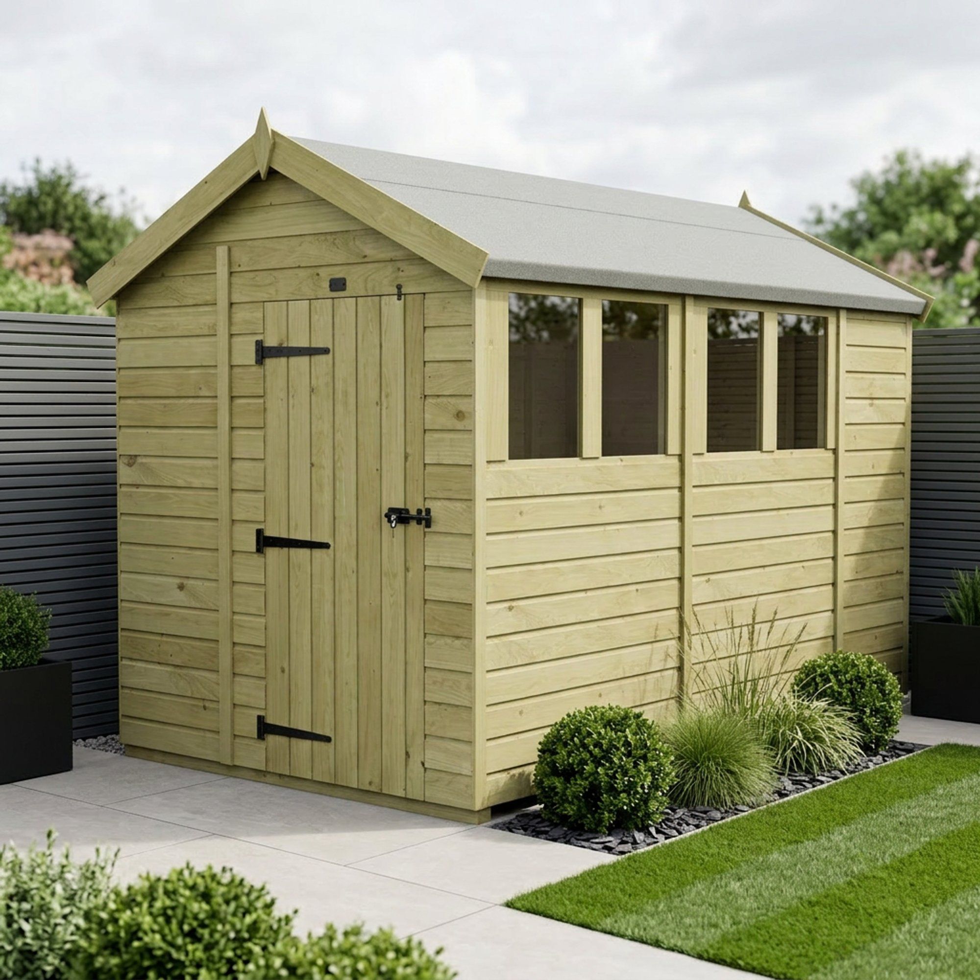 7 x 11 Apex Shed (Single Door, With Windows)