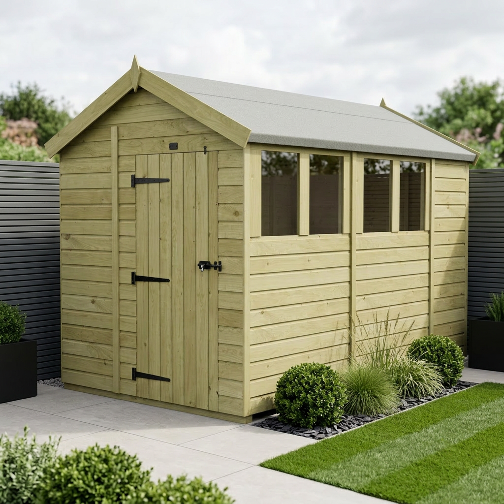 7 x 11 Apex Shed (Single Door, With Windows)
