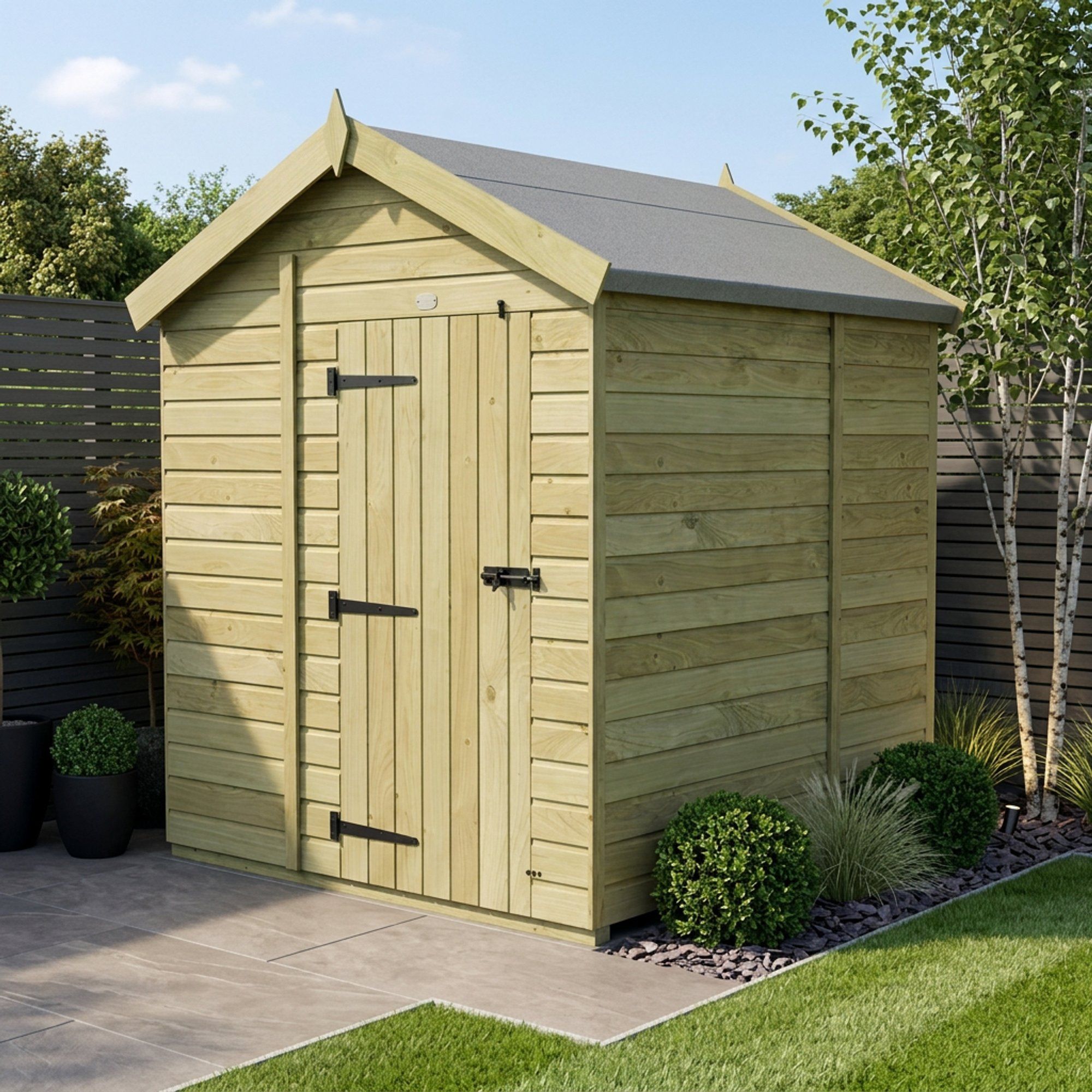 7 x 6 Apex Shed (Single Door, No Windows)
