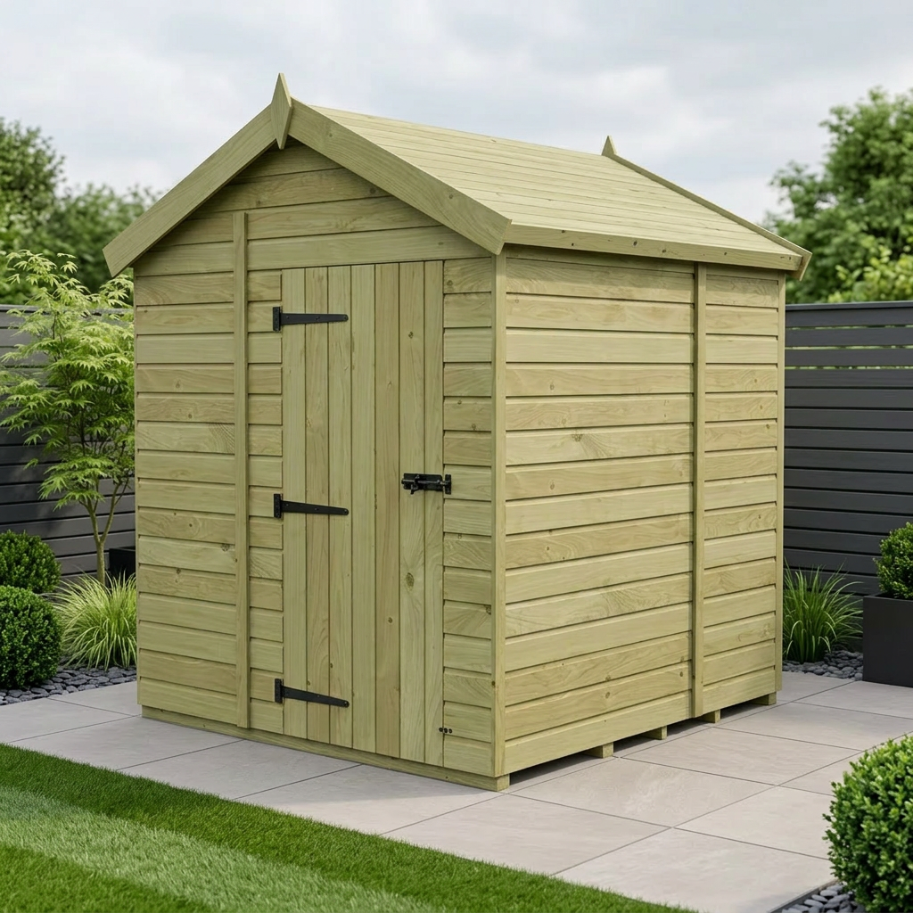 7 x 6 Apex Shed (Single Door, No Windows)