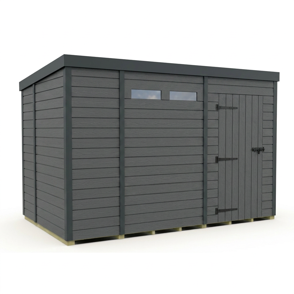 10x7 Composite Pent Security Shed