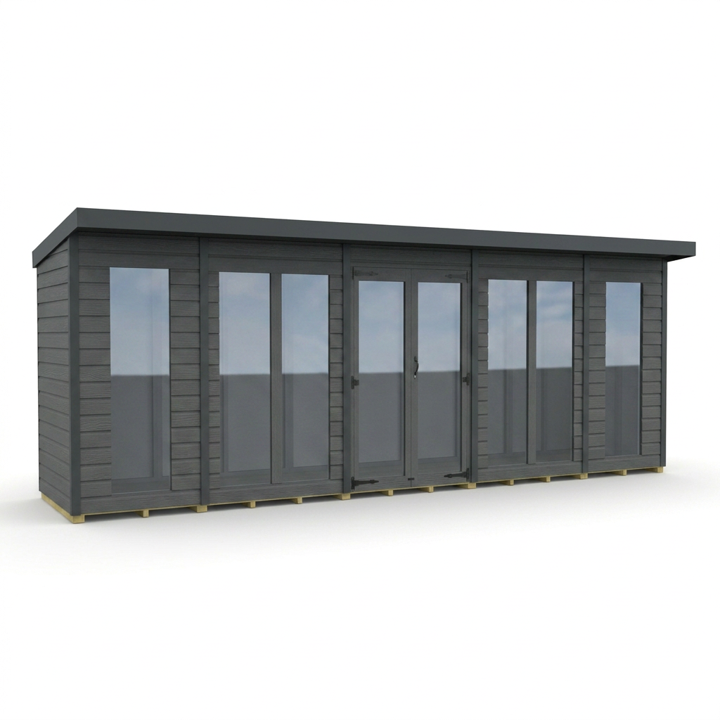 17x4 Composite Pent Full Height Summer House