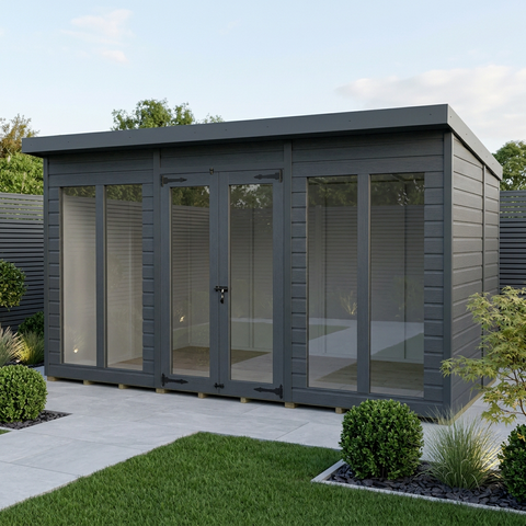 12x8 Composite Pent Full Height Summer House