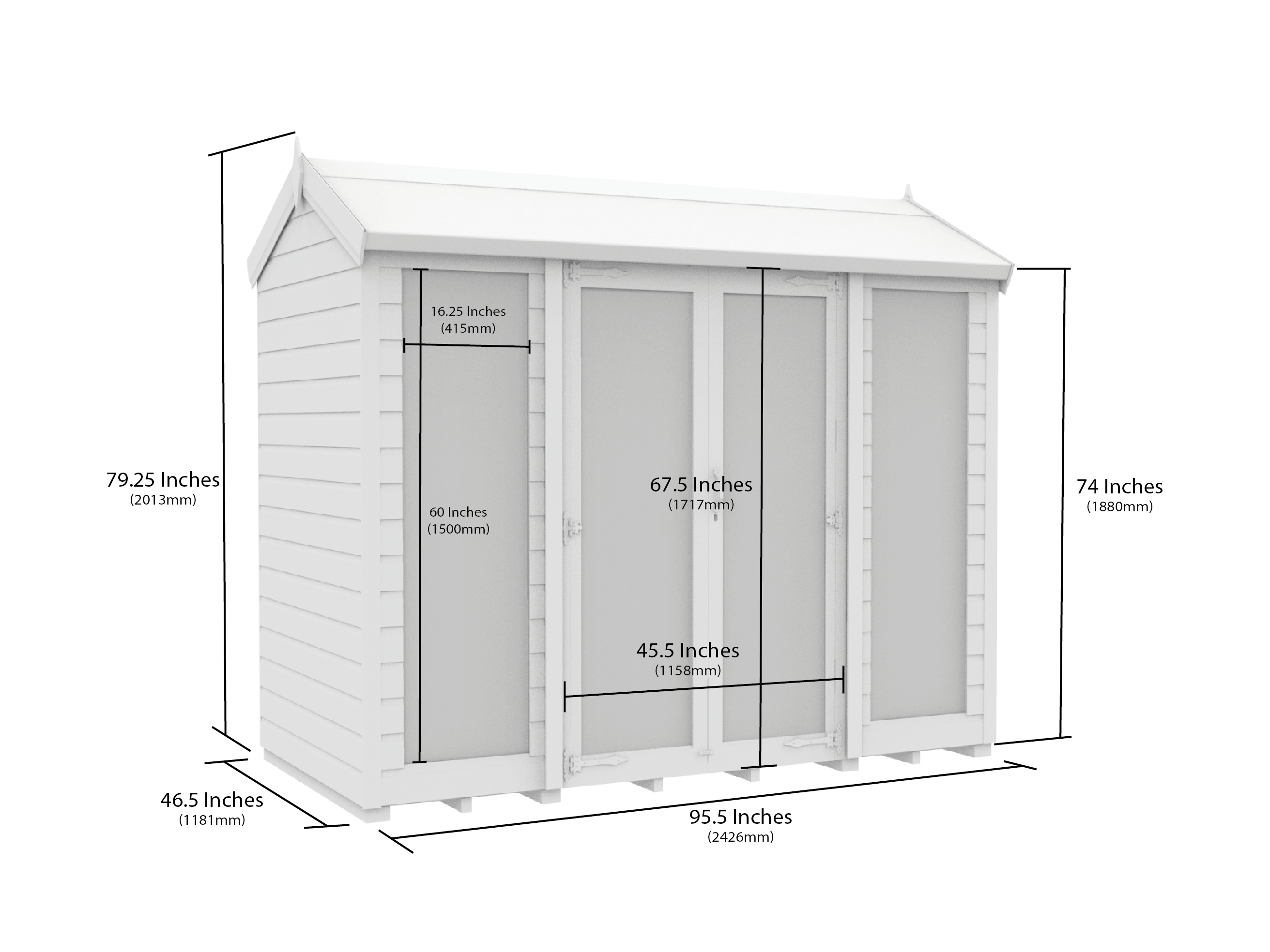 8 x 4 Apex Summer House (Full Height Window)