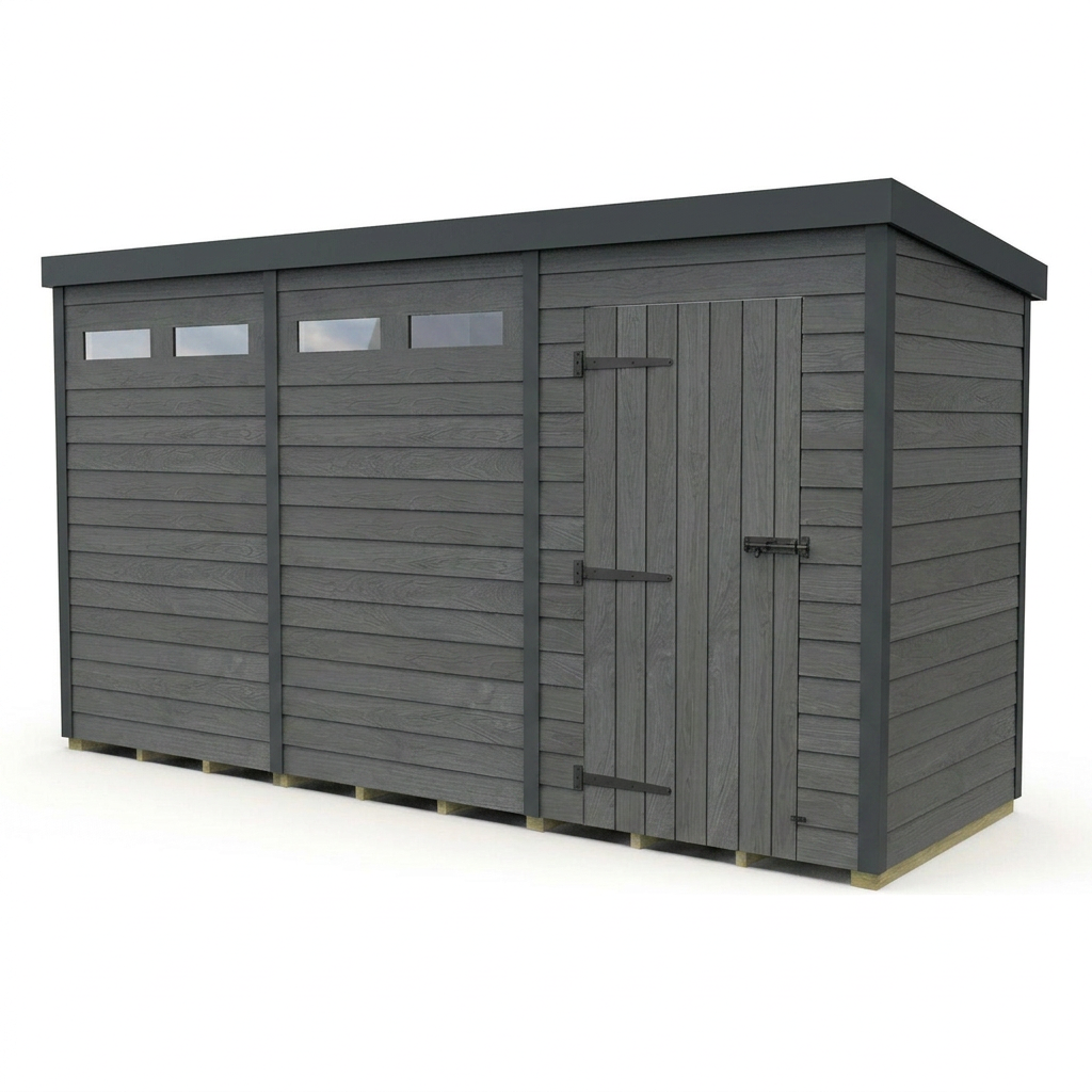 12x9 Composite Pent Security Shed