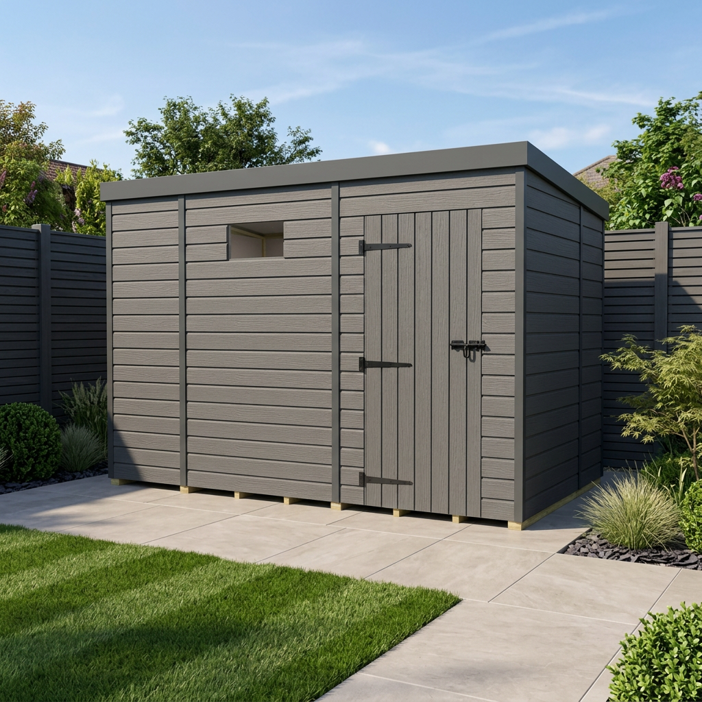 9x6 Composite Pent Security Shed