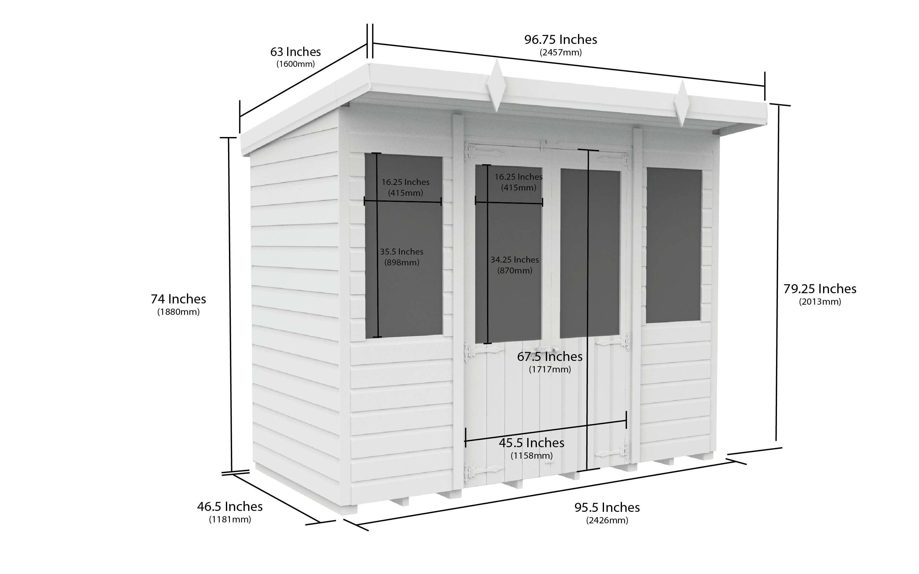8 x 4 Pent Summer House