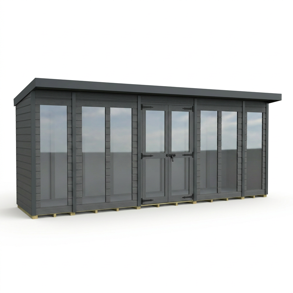 16x4 Composite Pent Full Height Summer House