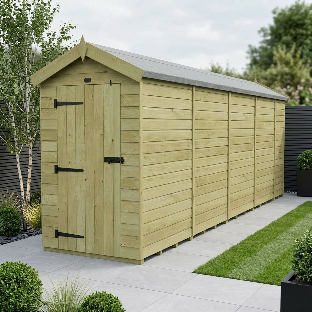 4 x 17 Apex Shed (Single Door, No Windows)