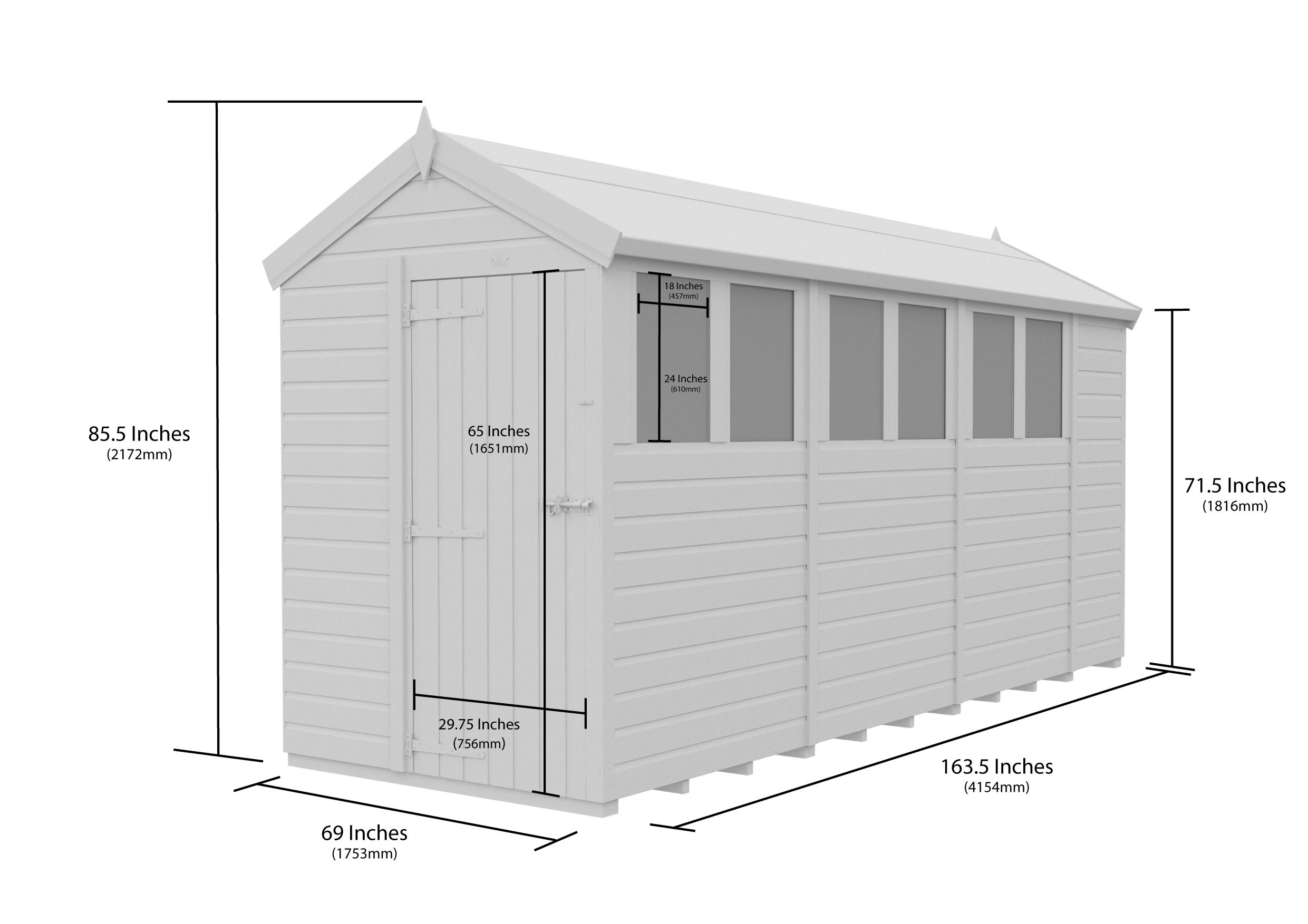 5 x 14 Apex Security Shed