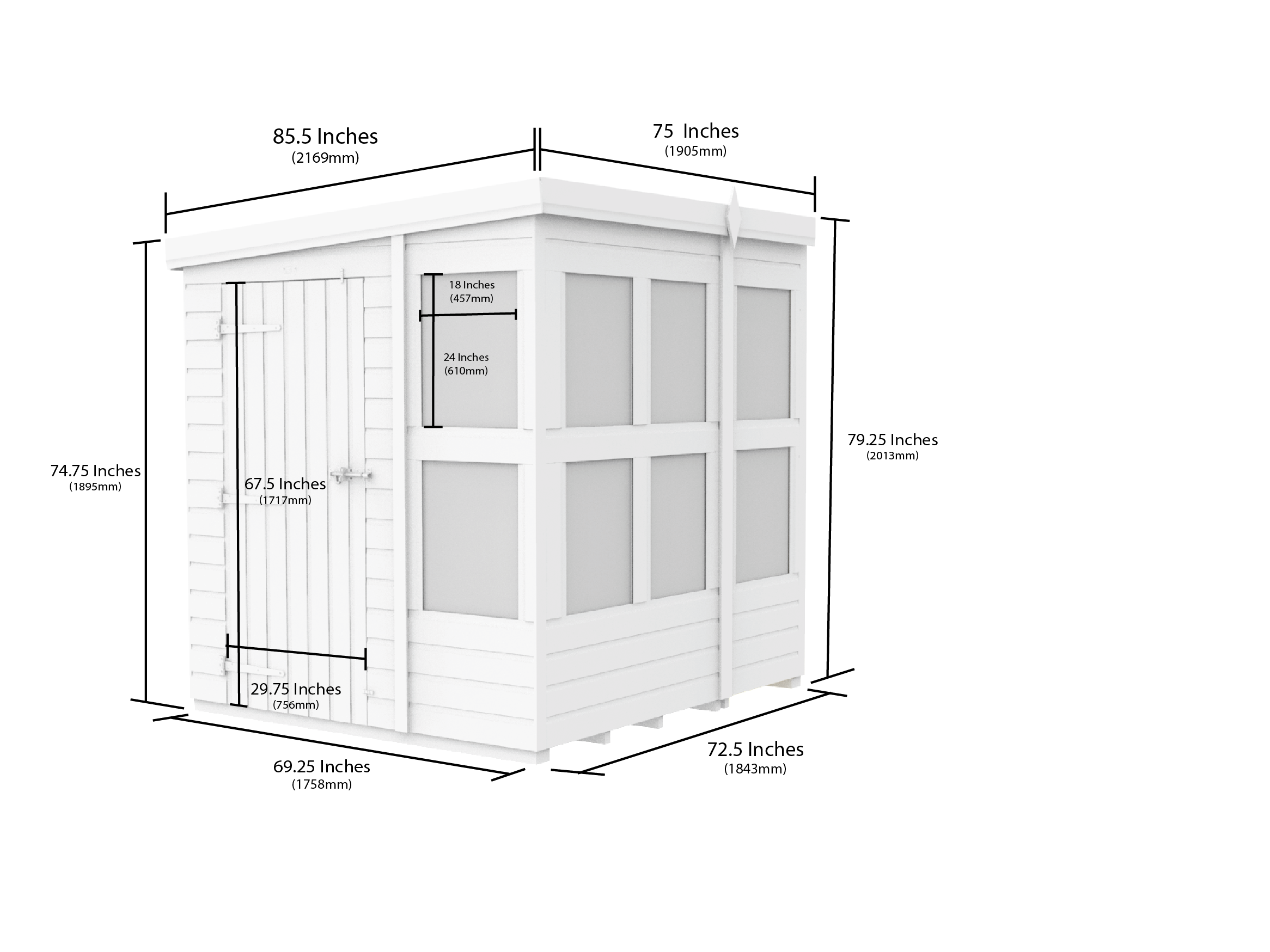 6 x 6 Pent Potting Shed