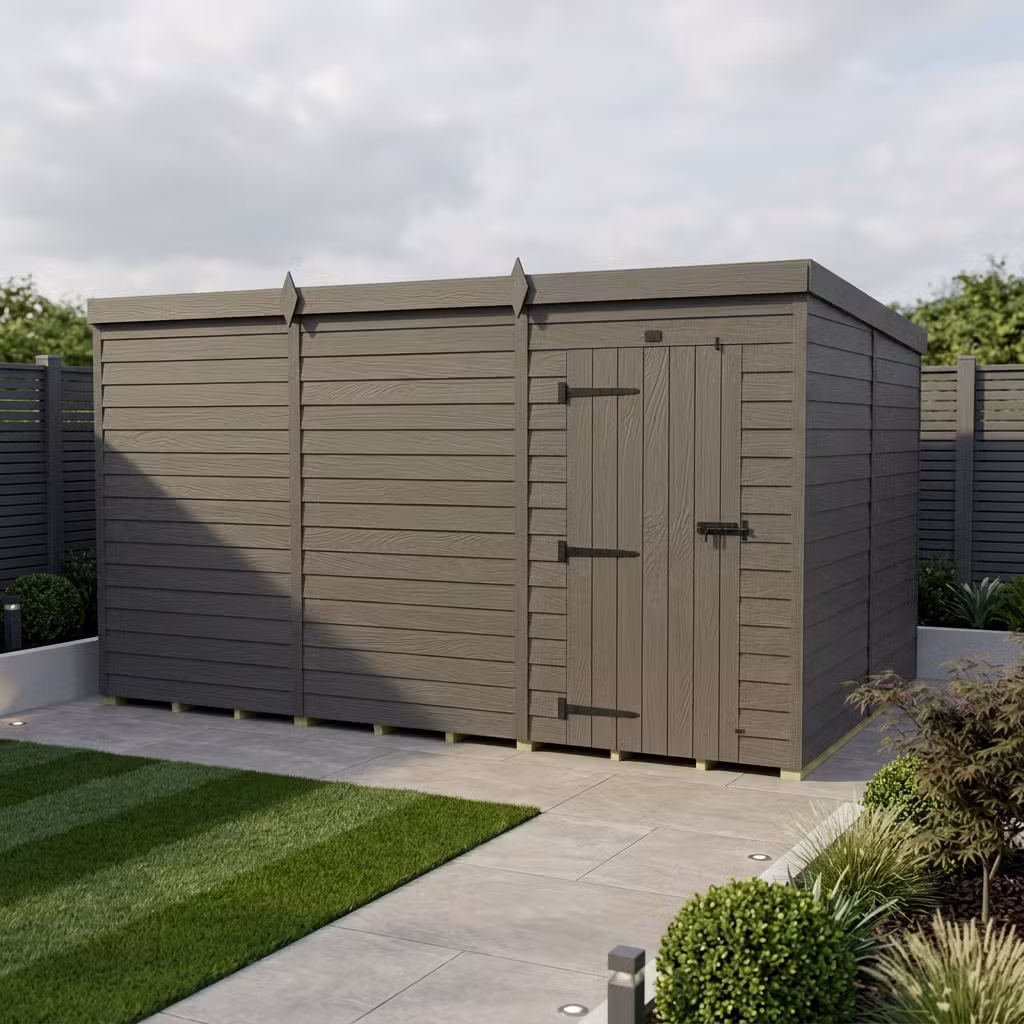 12x8 Pent Composite Shed (Single Door, No Windows)