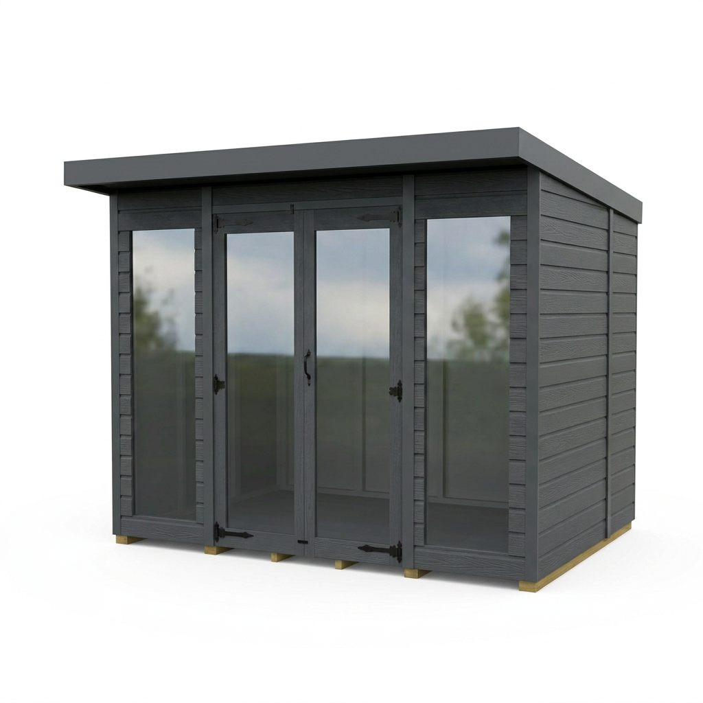 8x7 Composite Pent Full Height Summer House
