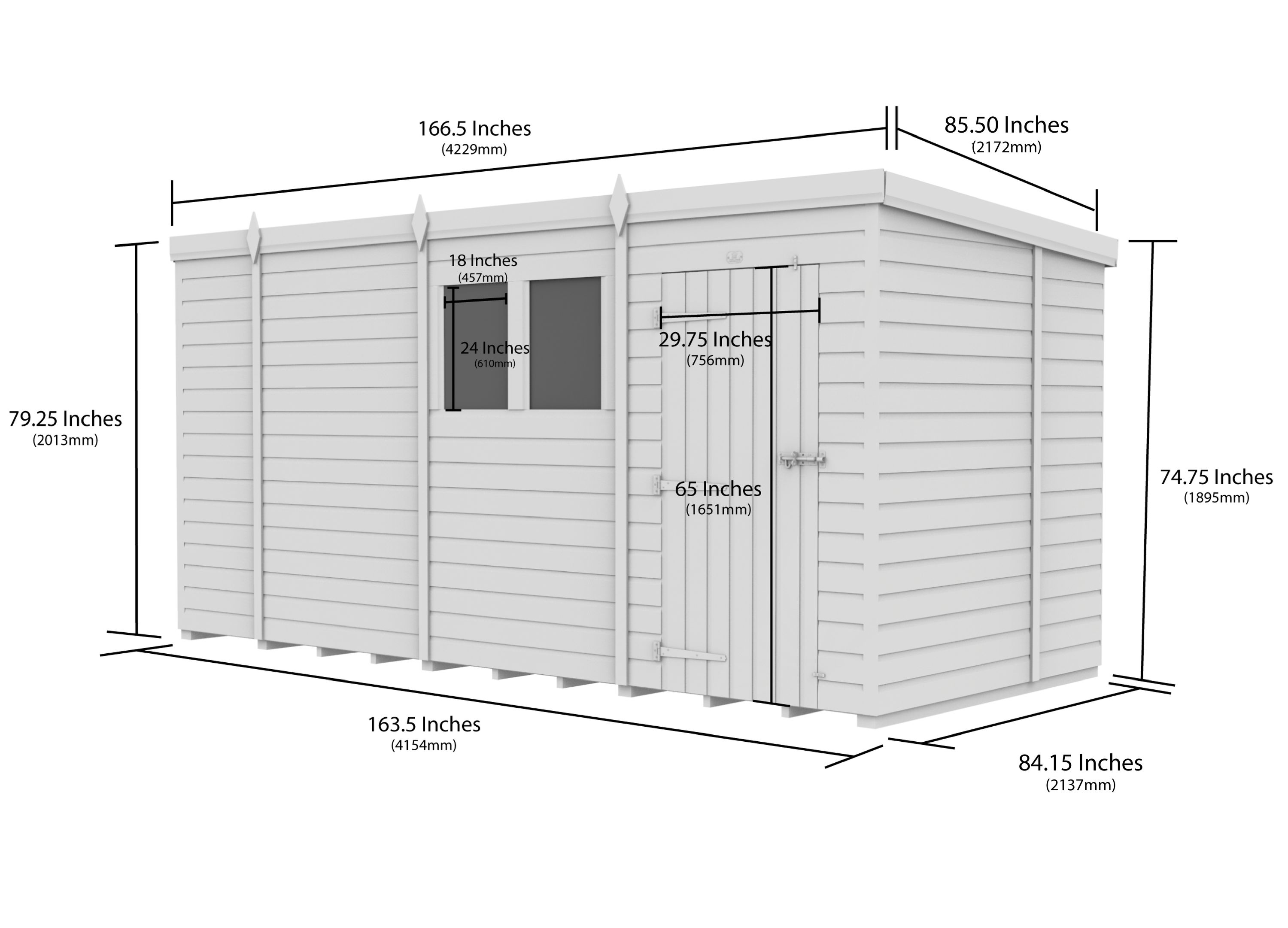 14 x 7 Security Pent Shed