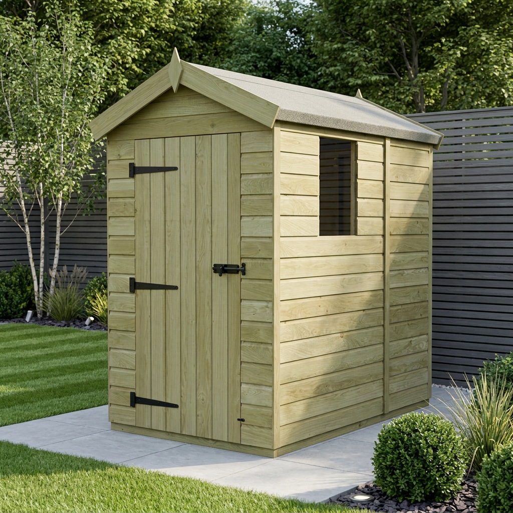 4 x 5 Apex Shed (Single Door, With Windows)