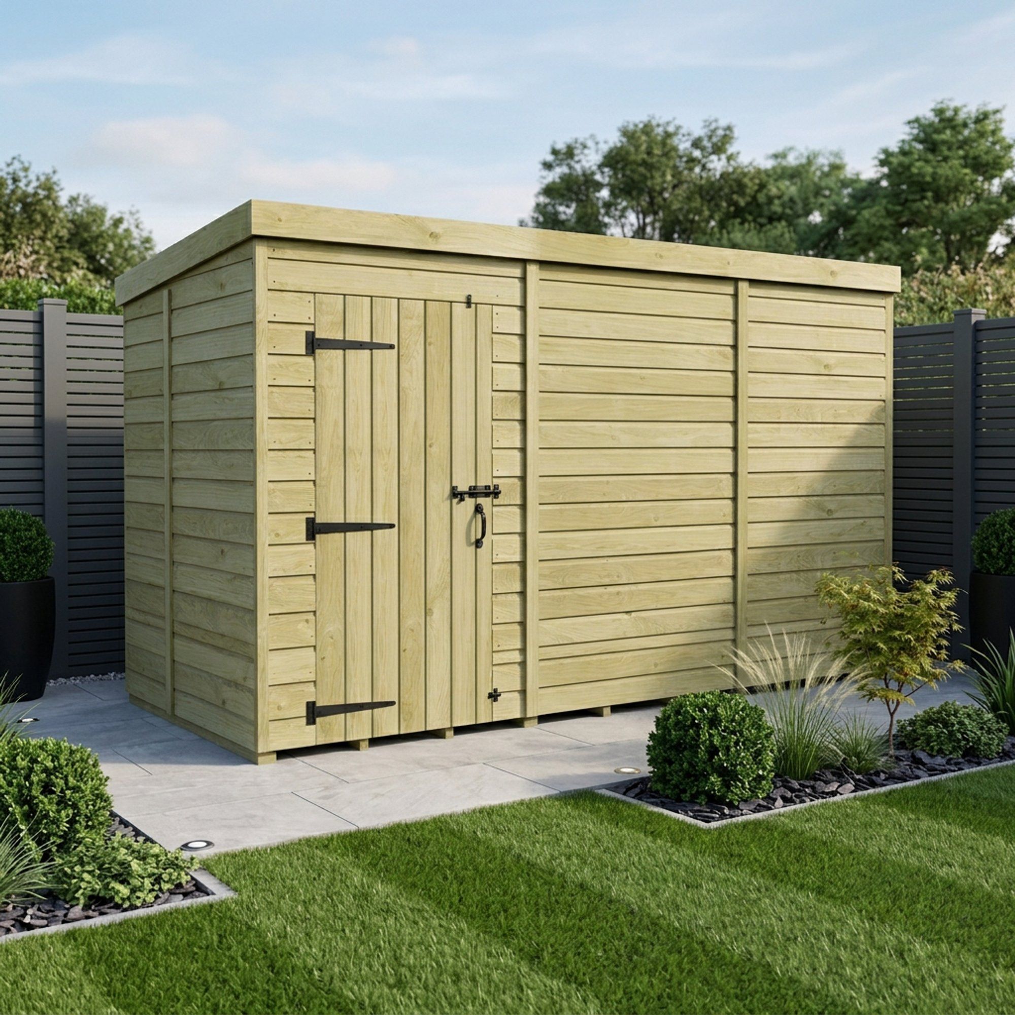 11 x 5 Pent Shed (Single Door, No Windows)