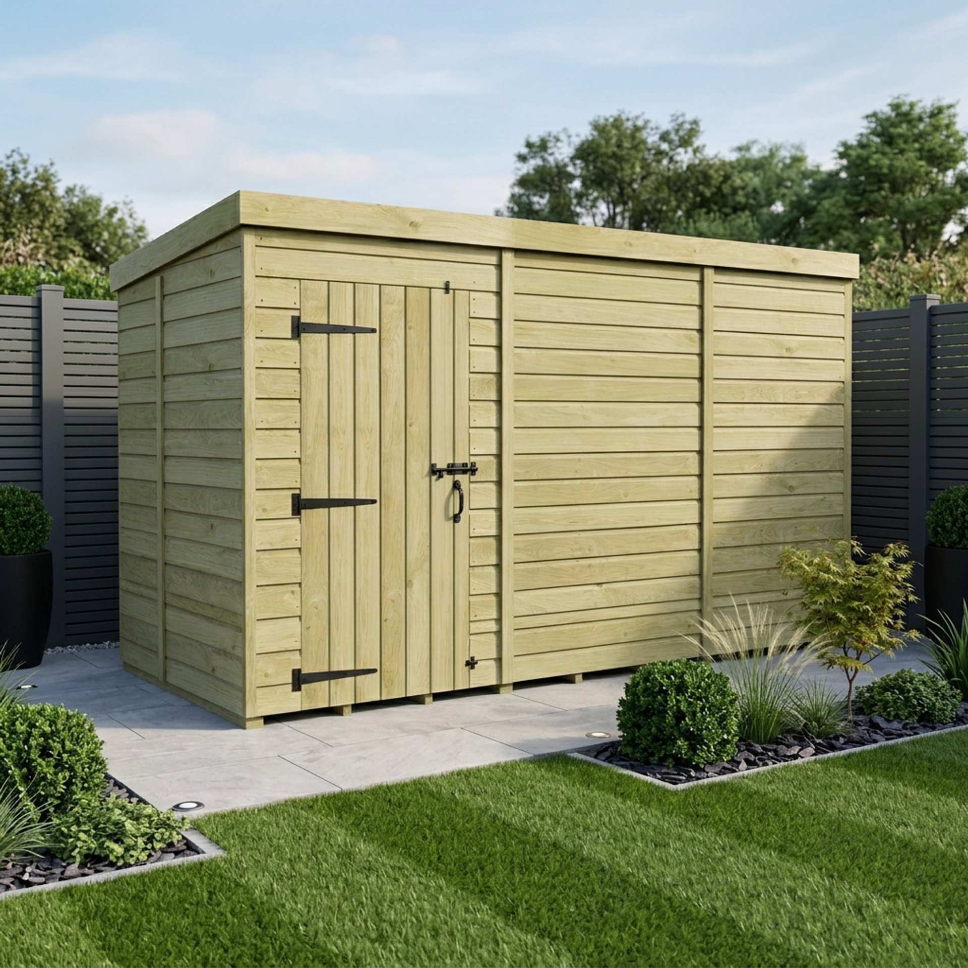 11 x 5 Pent Shed (Single Door, No Windows)