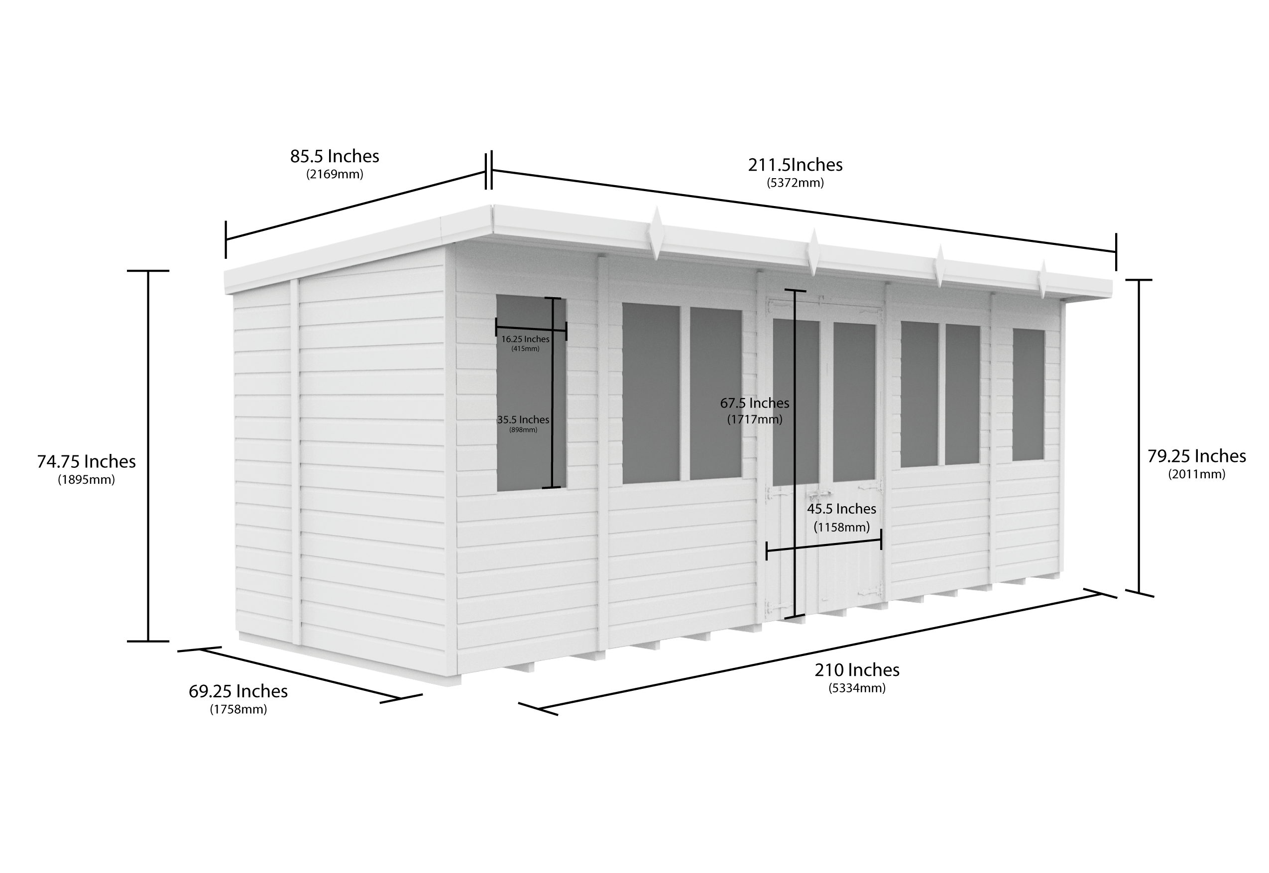 18 x 6 Pent Summer House