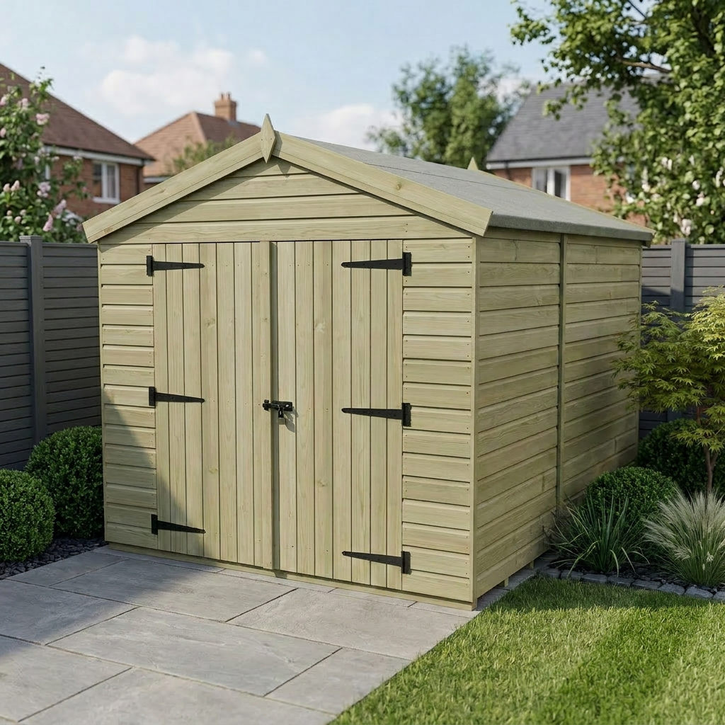 8 x 9 Apex Shed (Double Door, No Windows)