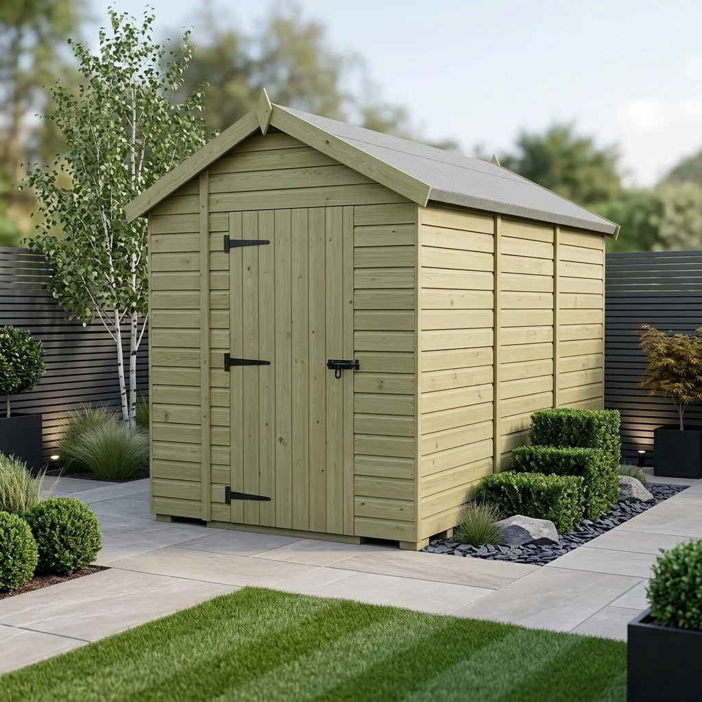 7 x 12 Apex Shed (Single Door, No Windows)