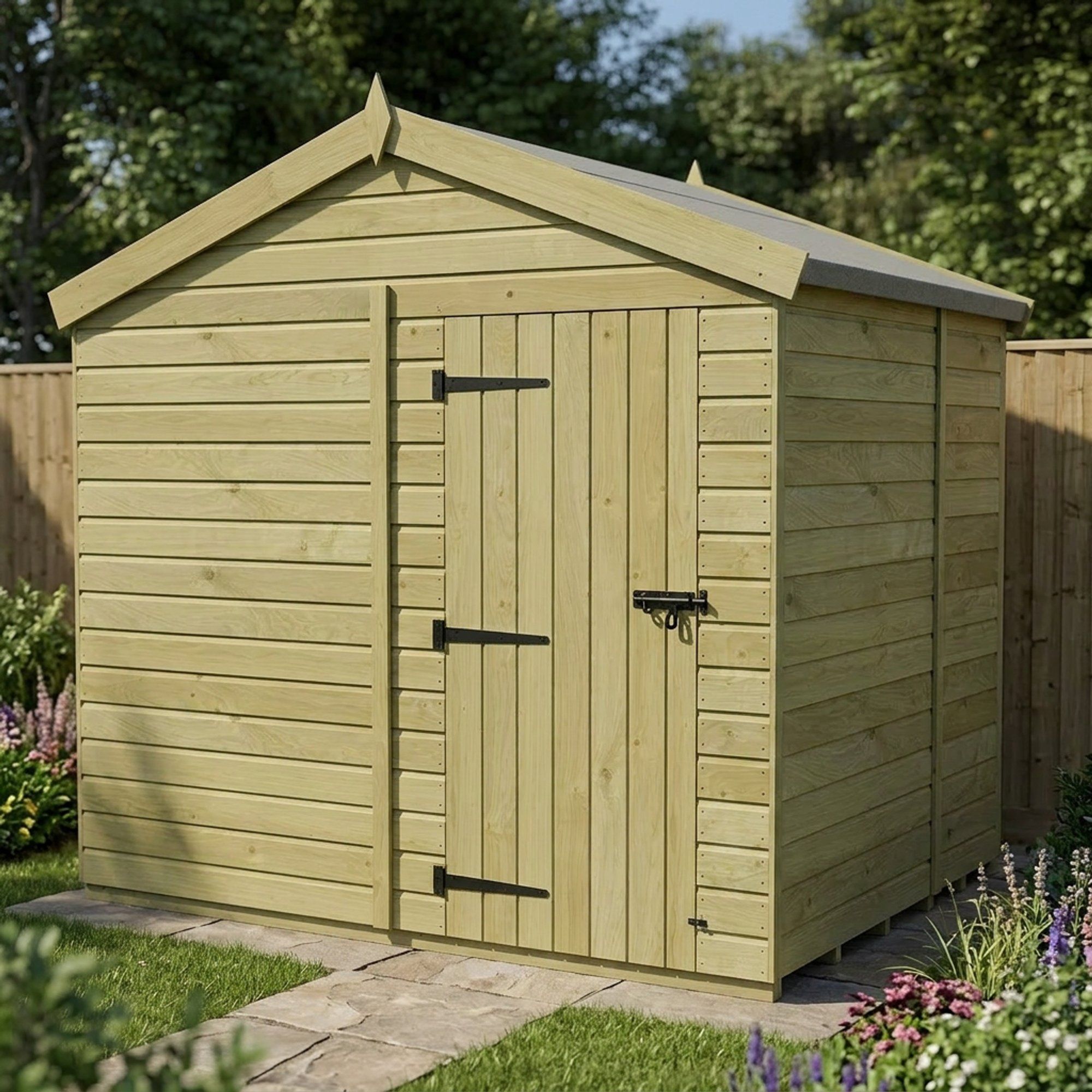 7 x 8 Apex Shed (Single Door, No Windows)