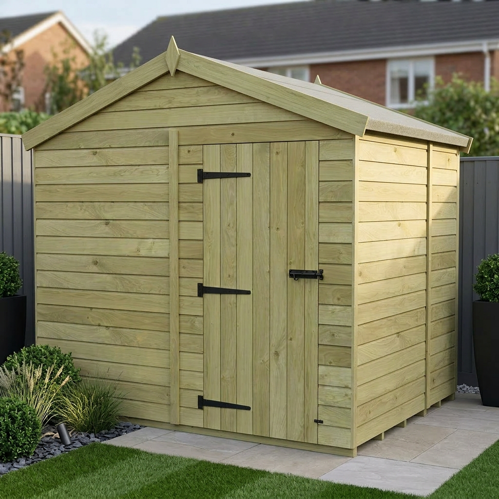 7 x 8 Apex Shed (Single Door, No Windows)