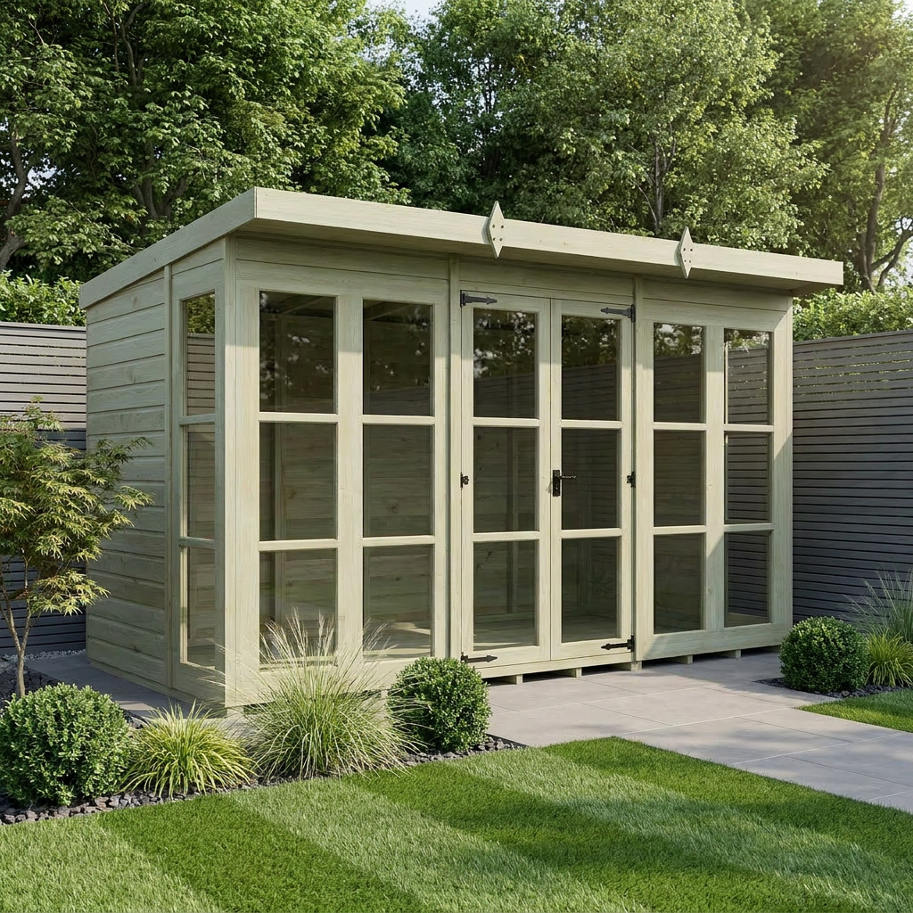 12 x 6 Georgian Window Pent Summer House
