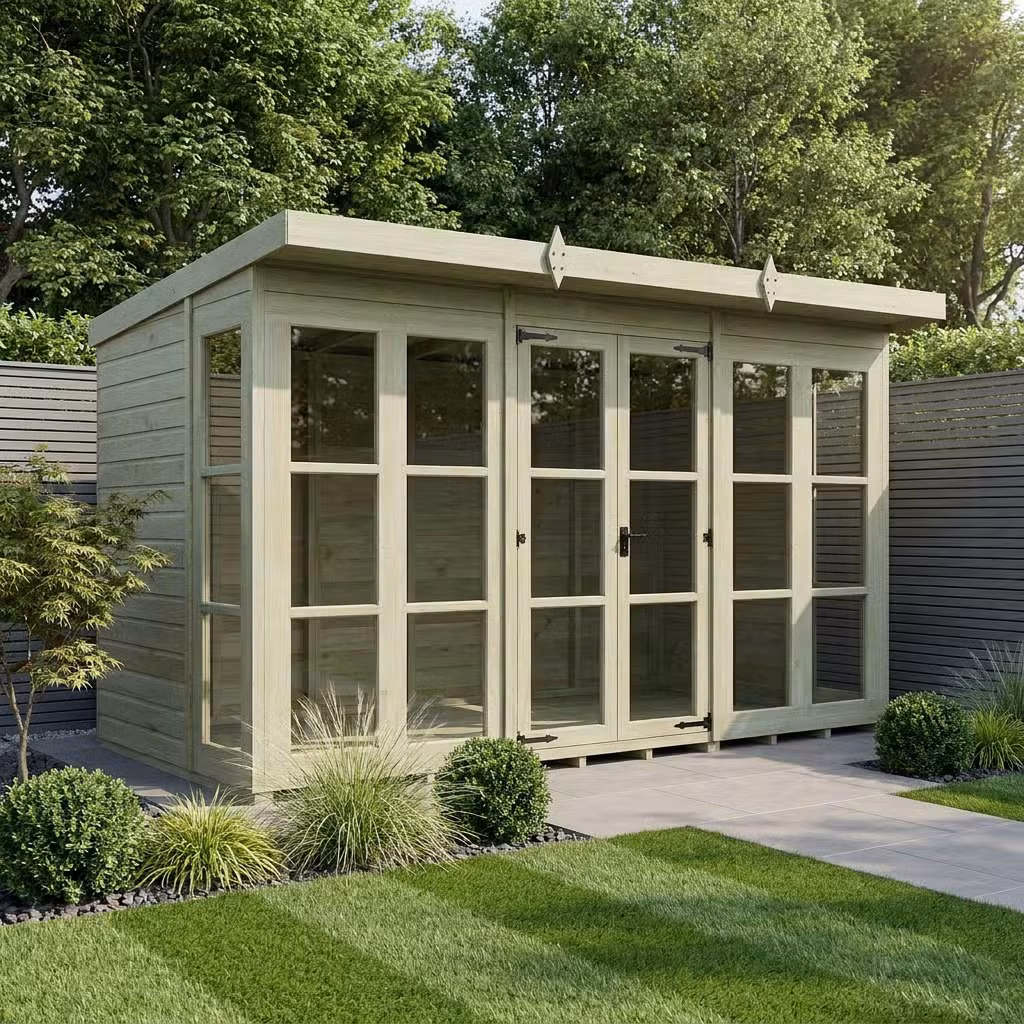 12 x 6 Georgian Window Pent Summer House