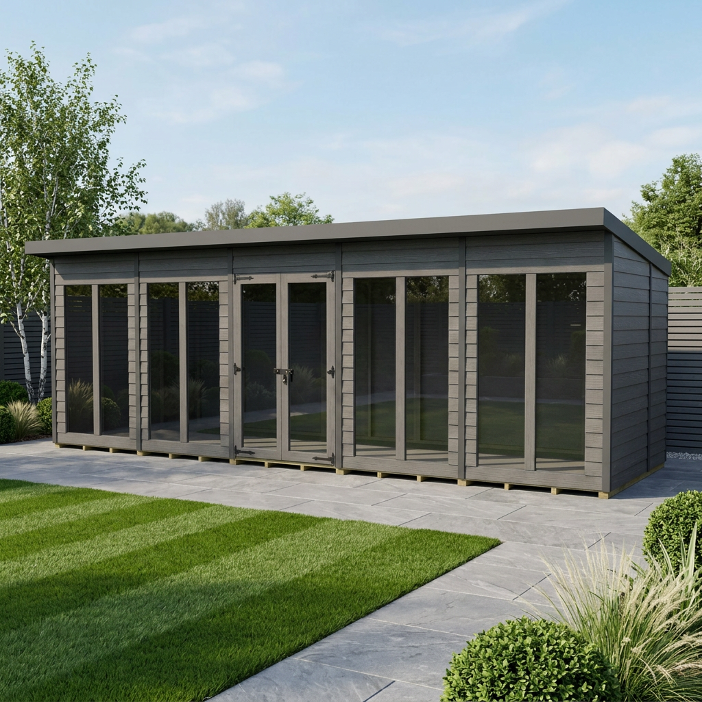 20x6 Composite Pent Full Height Summer House