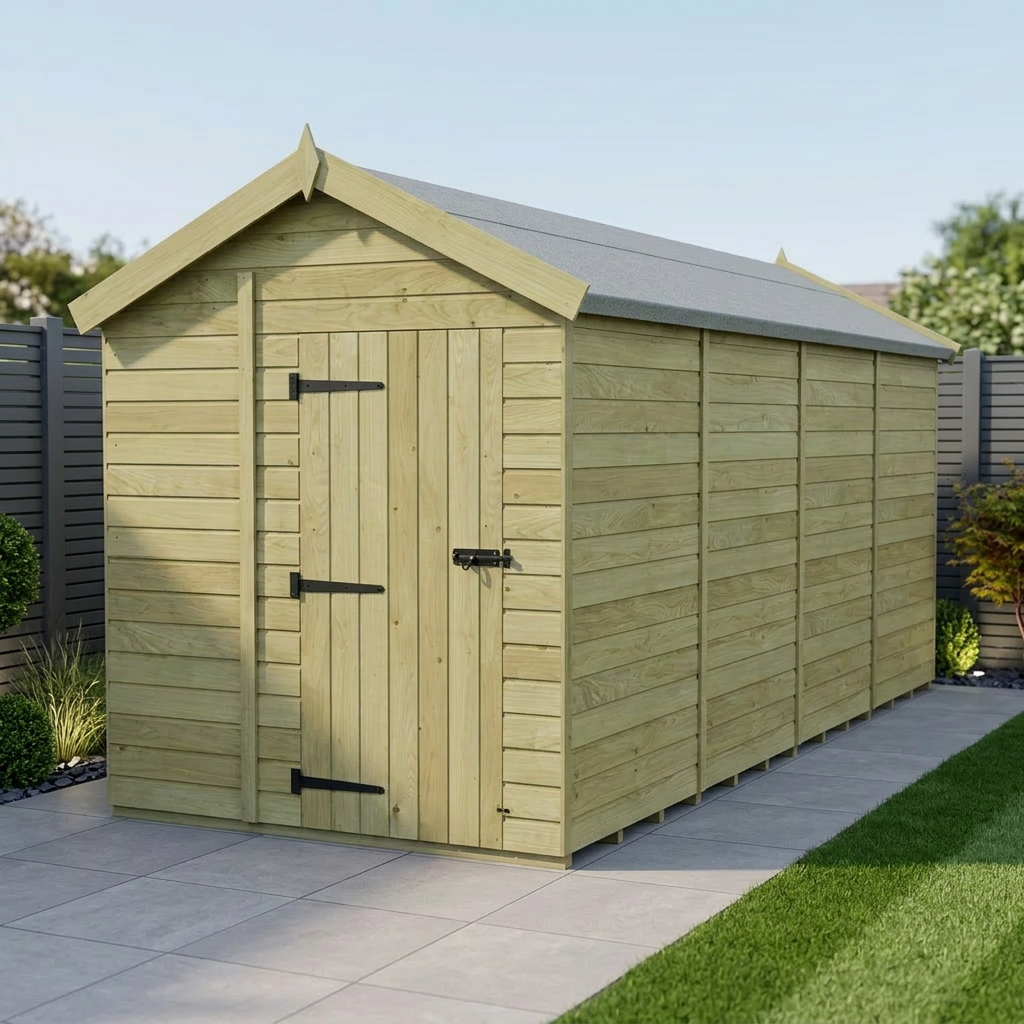 6 x 16 Apex Shed (Single Door, No Windows)
