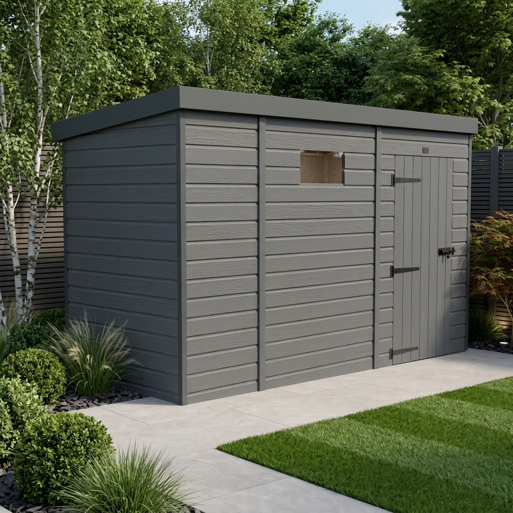 9x4 Composite Pent Security Shed
