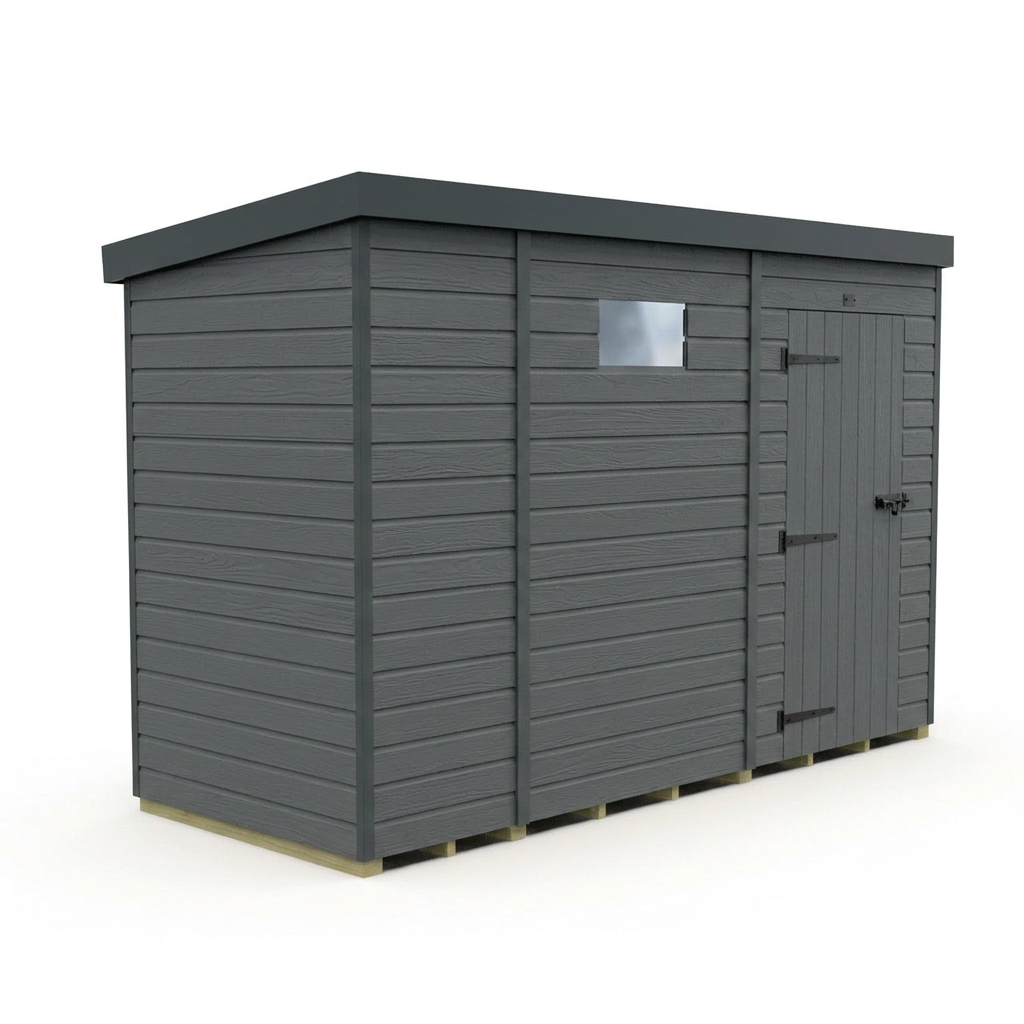 9x4 Composite Pent Security Shed